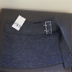 Zara Charcoal Belted Skirt Mini